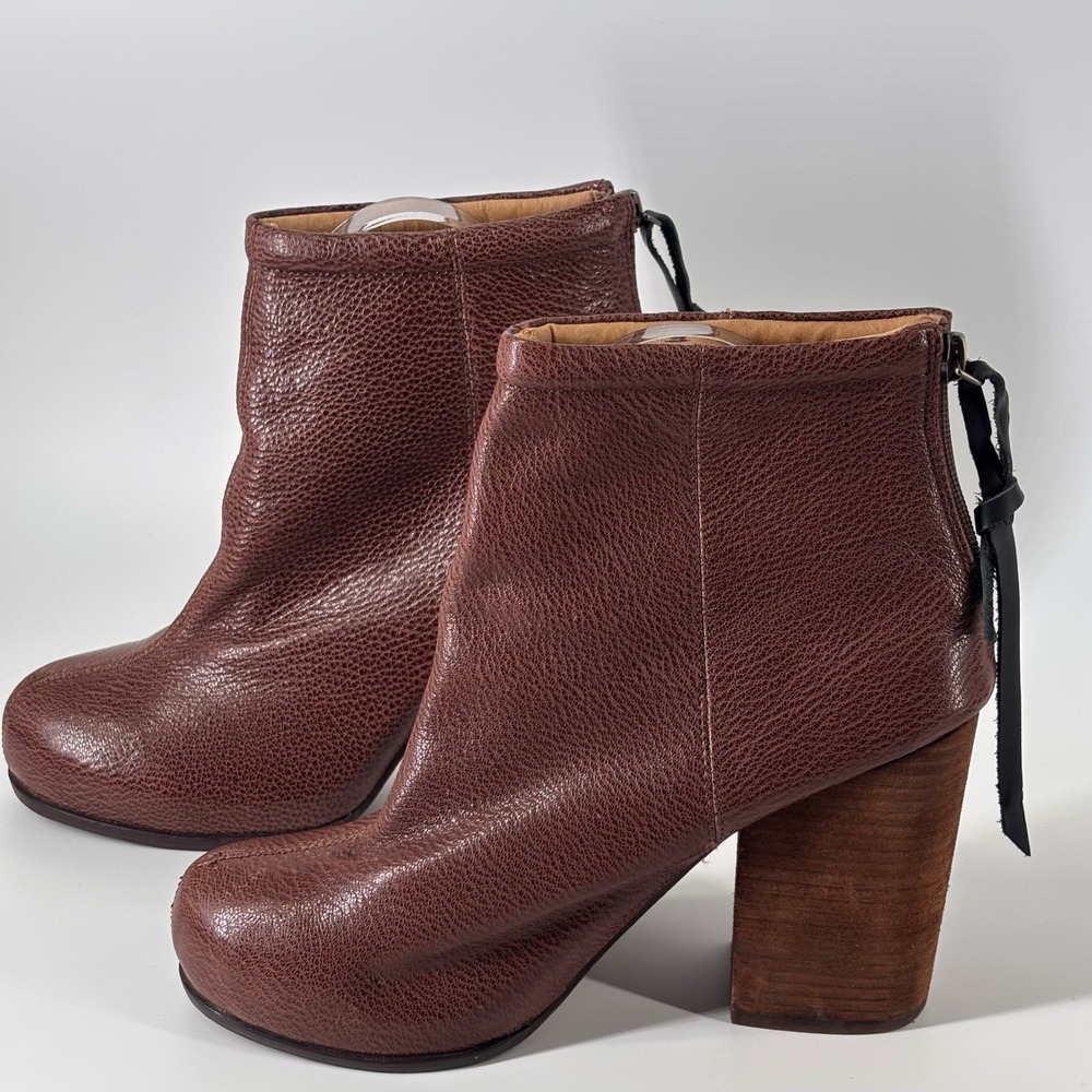 Jeffrey Campbell Rumble Homemade Havana Last Suede High Heel Booties 9.5